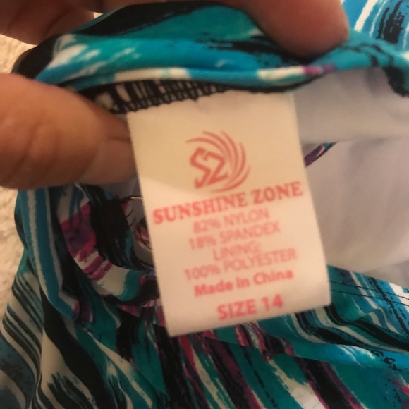 NWOT Sunshine Zone Tankini Swimwear Top Size 14 - Picture 7 of 8